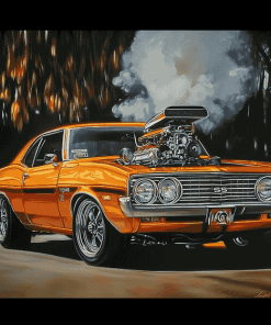 Golden Holden Monaro Engines Diamond Painting