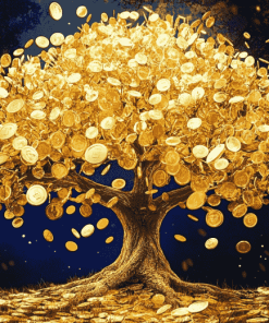 Golden Money Tree Art Diamond Painting