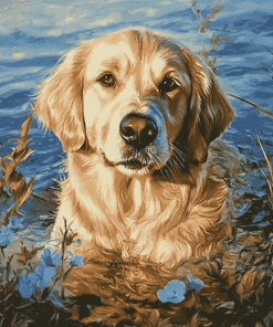 Golden Retriever Summer Fun Diamond Painting