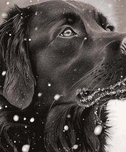 Golden Retriever in Snow Diamond Painting