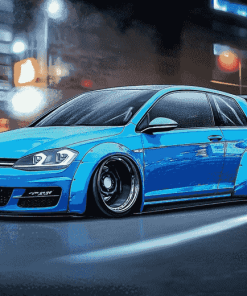 Golf GTI Blue Car Diamond Painting