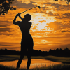Golf Lady Silhouette Diamond Painting
