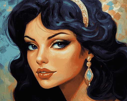 Gorgeous Black-Haired Woman Diamond Painting