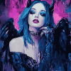 Goth Girl Colorful Diamond Painting