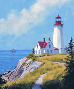 Grand Manan Lighthouse Landscape Diamond Painting