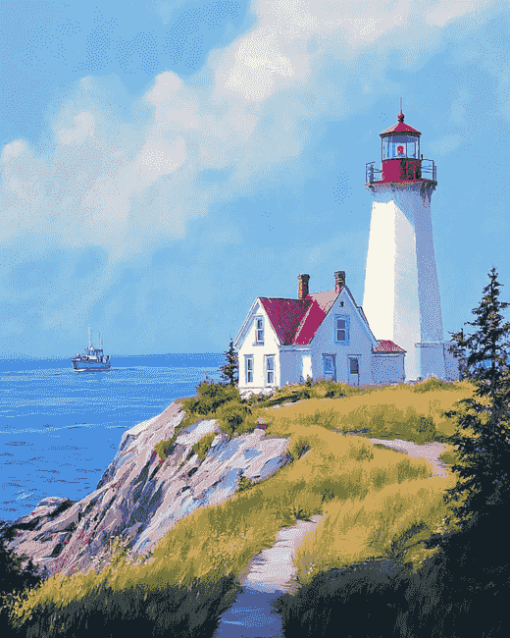 Grand Manan Lighthouse Landscape Diamond Painting