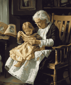 Grandmother and Granddaughter Vintage Diamond Painting