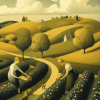 Grant Wood Country Landscapes Diamond Painting