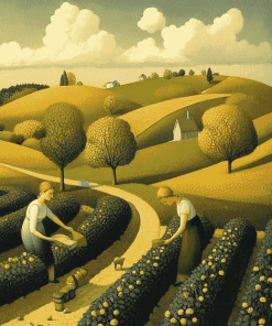 Grant Wood Country Landscapes Diamond Painting