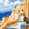 Greek Cat Scene Diamond Painting