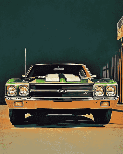 Green 1972 Chevelle Classic Diamond Painting