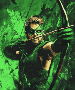 Green Arrow Cartoon Diamond Painting