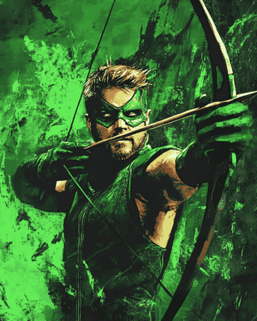 Green Arrow Cartoon Diamond Painting