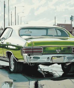 Green Chevy Chevelle Engines Diamond Painting