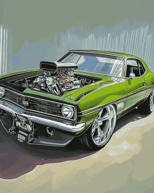 Green Holden Monaro Engines Diamond Painting