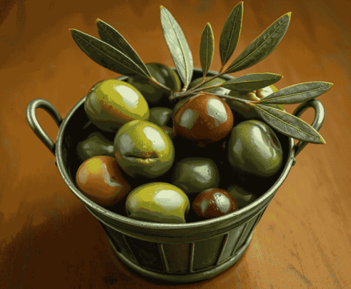 Green Olive Food Bucket Diamond Painting