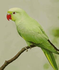 Green Parakeet Bird Diamond Painting