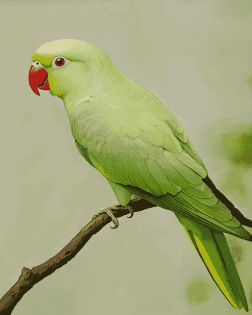 Green Parakeet Bird Diamond Painting