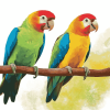 Green Parrot Birds Diamond Painting