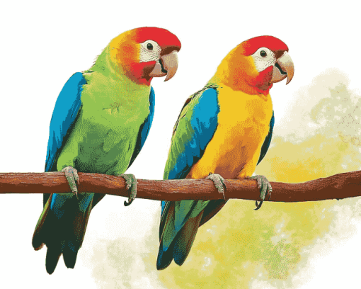 Green Parrot Birds Diamond Painting