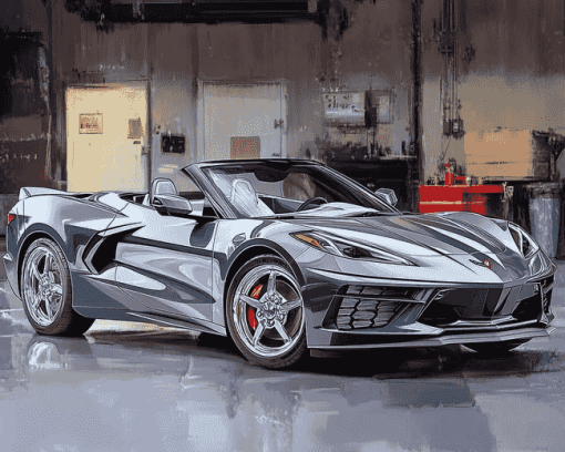 Grey C8 Corvette Convertible Diamond Painting