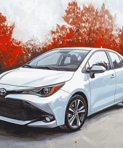 Grey Corolla Car Art Diamond Painting