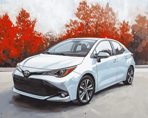 Grey Corolla Car Art Diamond Painting