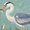 Grey Heron Birds Diamond Painting