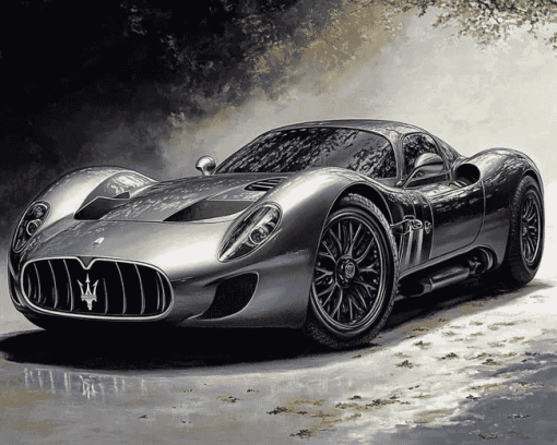 Grey MC20 Maserati Supercar Diamond Painting