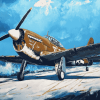 Grey P 40 Fighter Diamond Painting