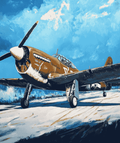 Grey P 40 Fighter Diamond Painting