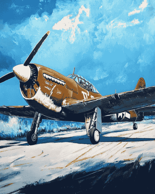 Grey P 40 Fighter Diamond Painting