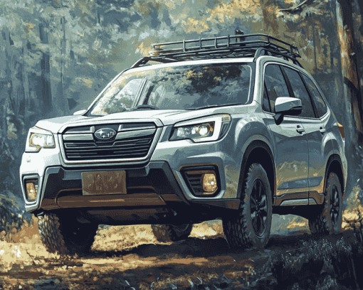 Grey Subaru Forester Engines Diamond Painting