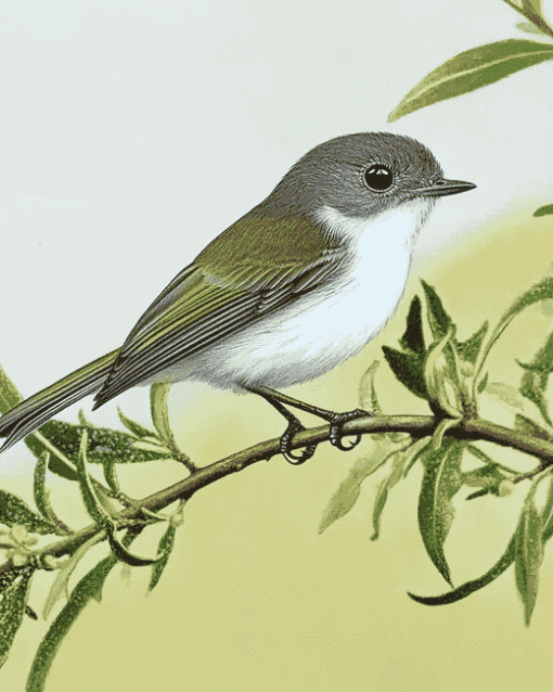 Grey Warbler Birds Diamond Painting