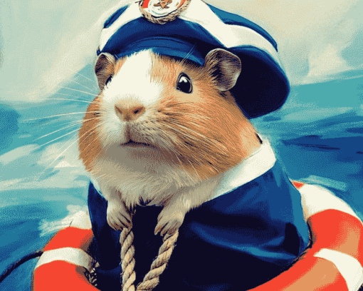 Guinea Pig Sailor Adventure Diamond Painting