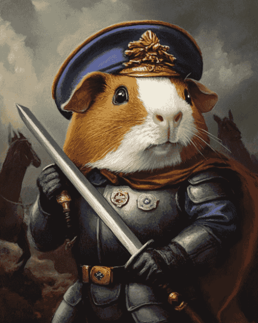 Guinea Pig Soldier Diamond Painting