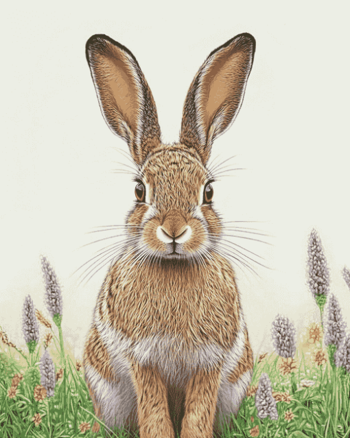 Hare Meadow Animals Diamond Painting