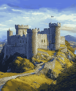 Harlech Castle in Wales Diamond Painting