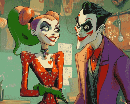 Harley Quinn and Joker Animated Diamond Painting