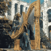 Harpist Architecture Diamond Painting