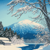 Hasui Kawase Snowy Landscape Diamond Painting