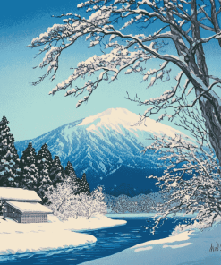 Hasui Kawase Snowy Landscape Diamond Painting