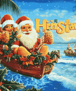 Hawaiian Christmas Animation Diamond Painting