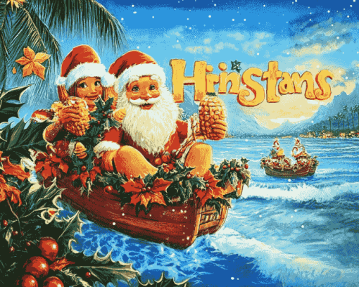 Hawaiian Christmas Animation Diamond Painting