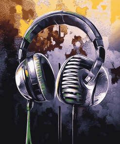 Headphones and Microphone Diamond Painting