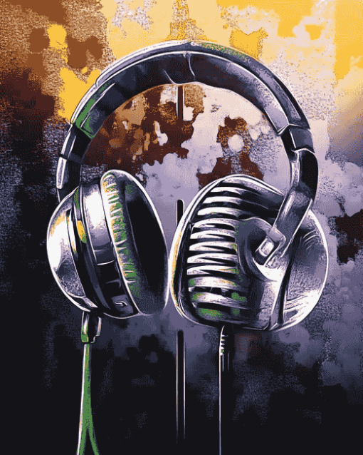 Headphones and Microphone Diamond Painting