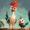 Hei Hei and Pua Cartoon Diamond Painting