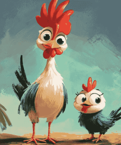 Hei Hei and Pua Cartoon Diamond Painting