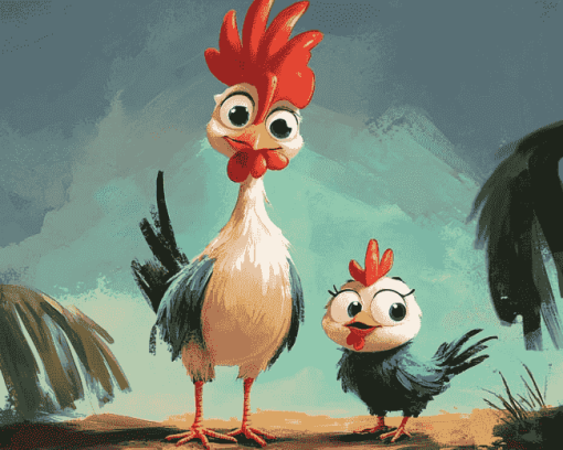 Hei Hei and Pua Cartoon Diamond Painting