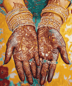 Henna-Inspired Wedding Hand Jewelry Diamond Painting